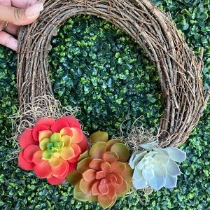 artificial succulent wreath